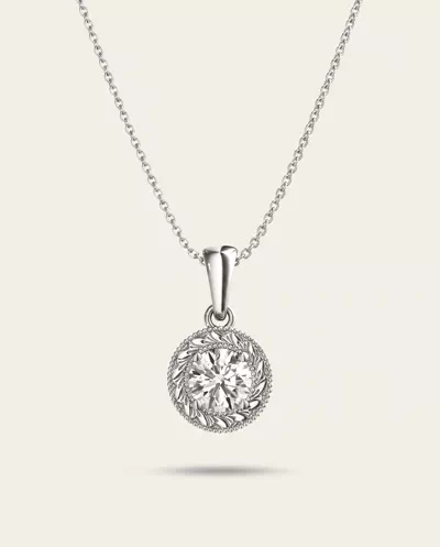 Vintage Round Lab Diamond Solitaire Necklace (1 ct. tw.)